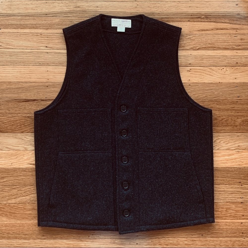 FILSON Charcoal Mackinaw Wool Vest Medium SOLD OUT